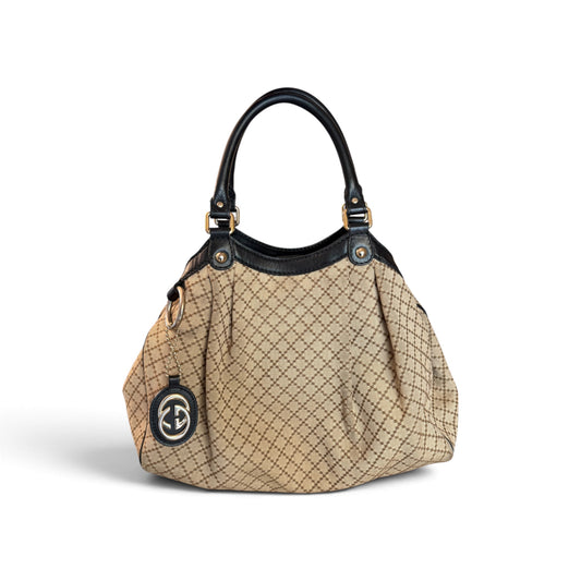 Gucci Sukey Toile, Cuir Beige — vue 2