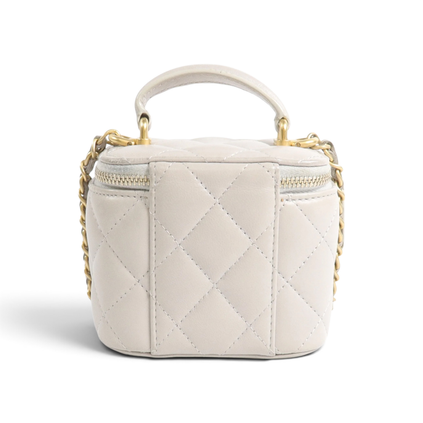 Chanel Mini Vanity Cuir d’agneau Gris claire — vue 4