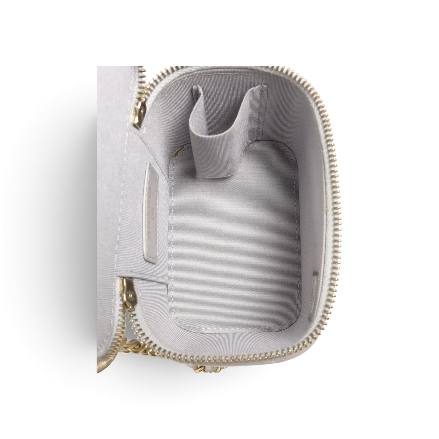 Chanel Mini Vanity Cuir d’agneau Gris claire — vue 5