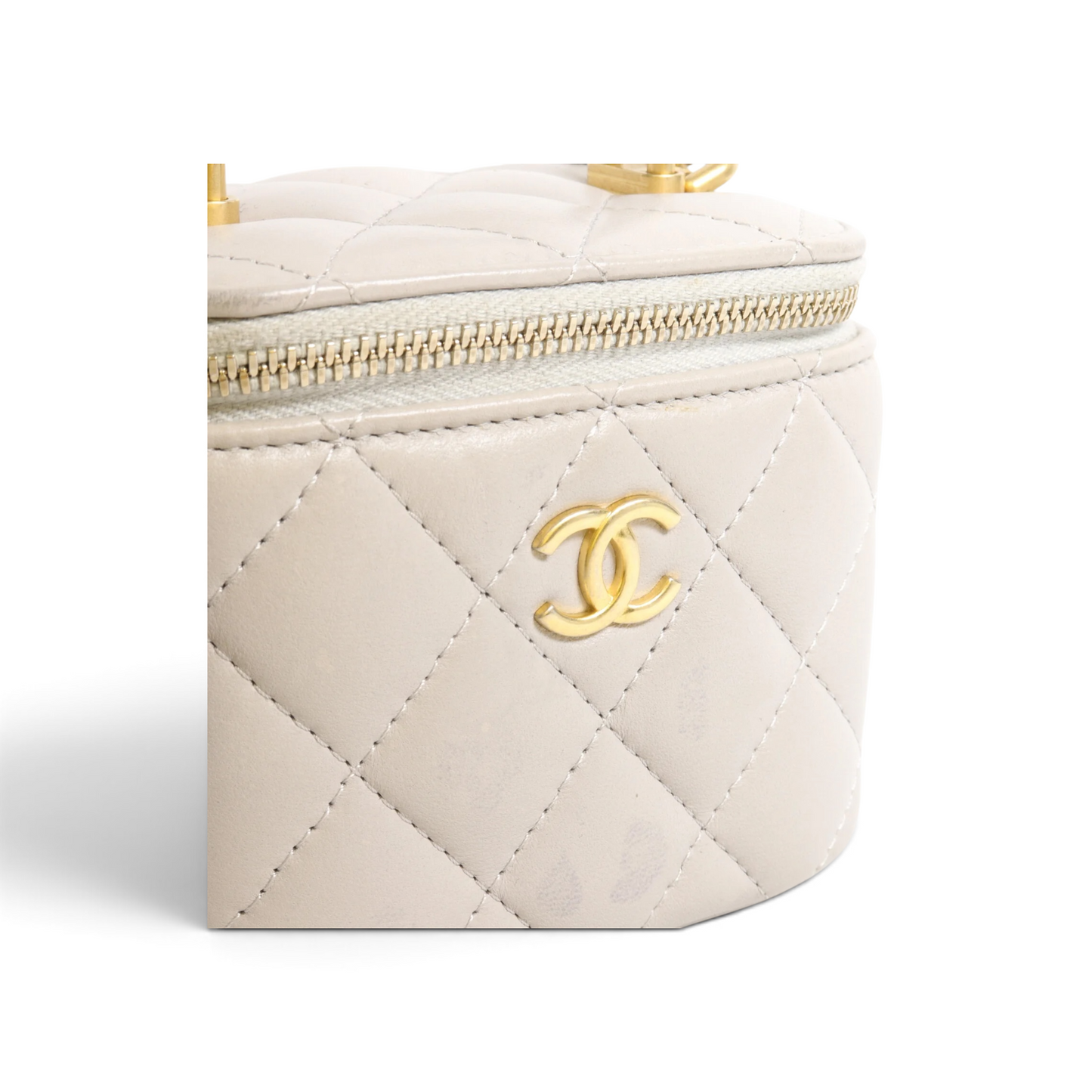 Chanel Mini Vanity Cuir d’agneau Gris claire — vue 12