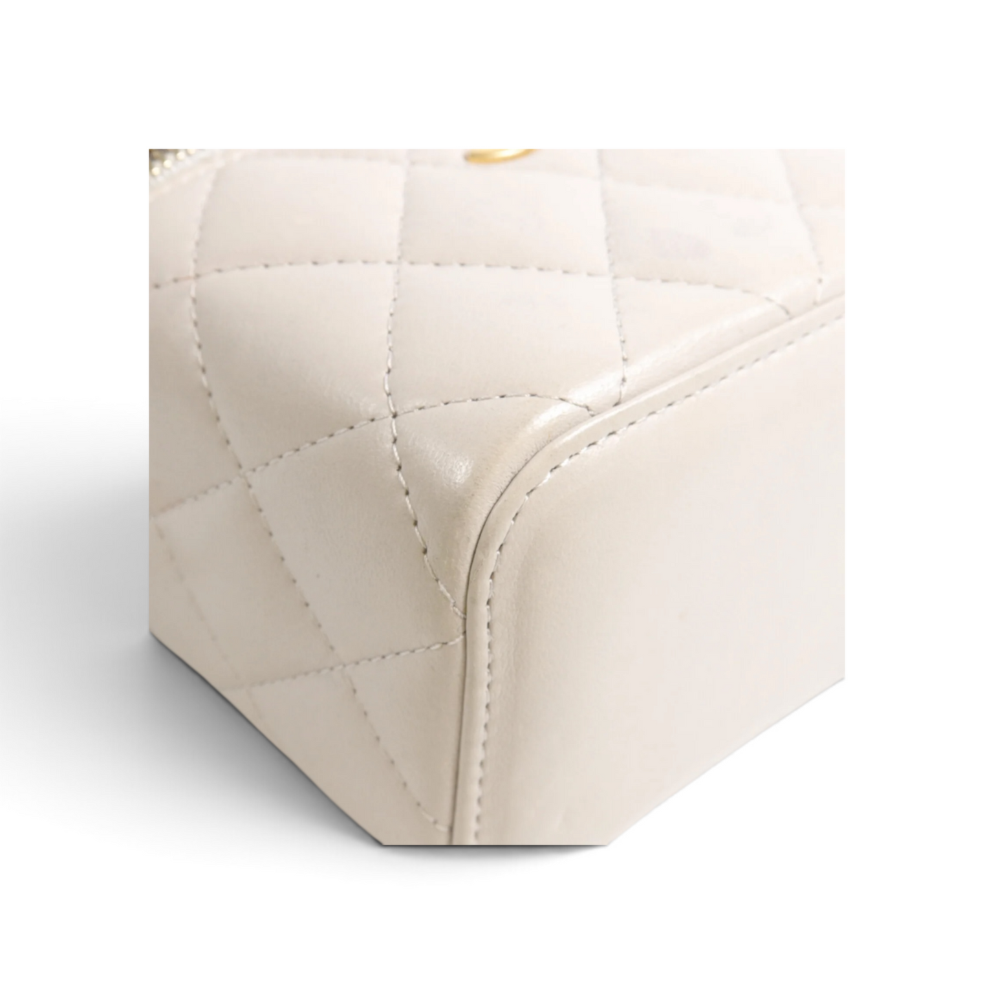 Chanel Mini Vanity Cuir d’agneau Gris claire — vue 16