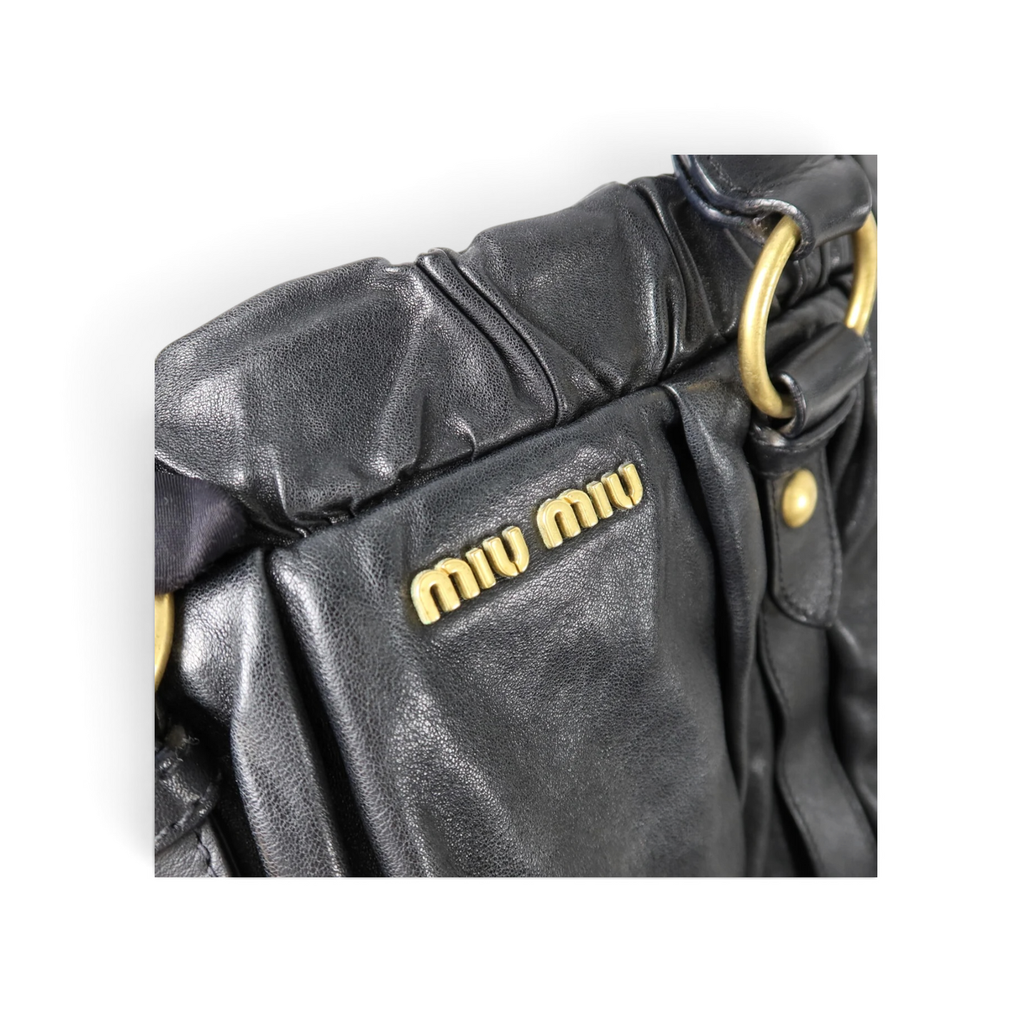 Miu Miu Vitello Cuir de veau Noir — vue 6