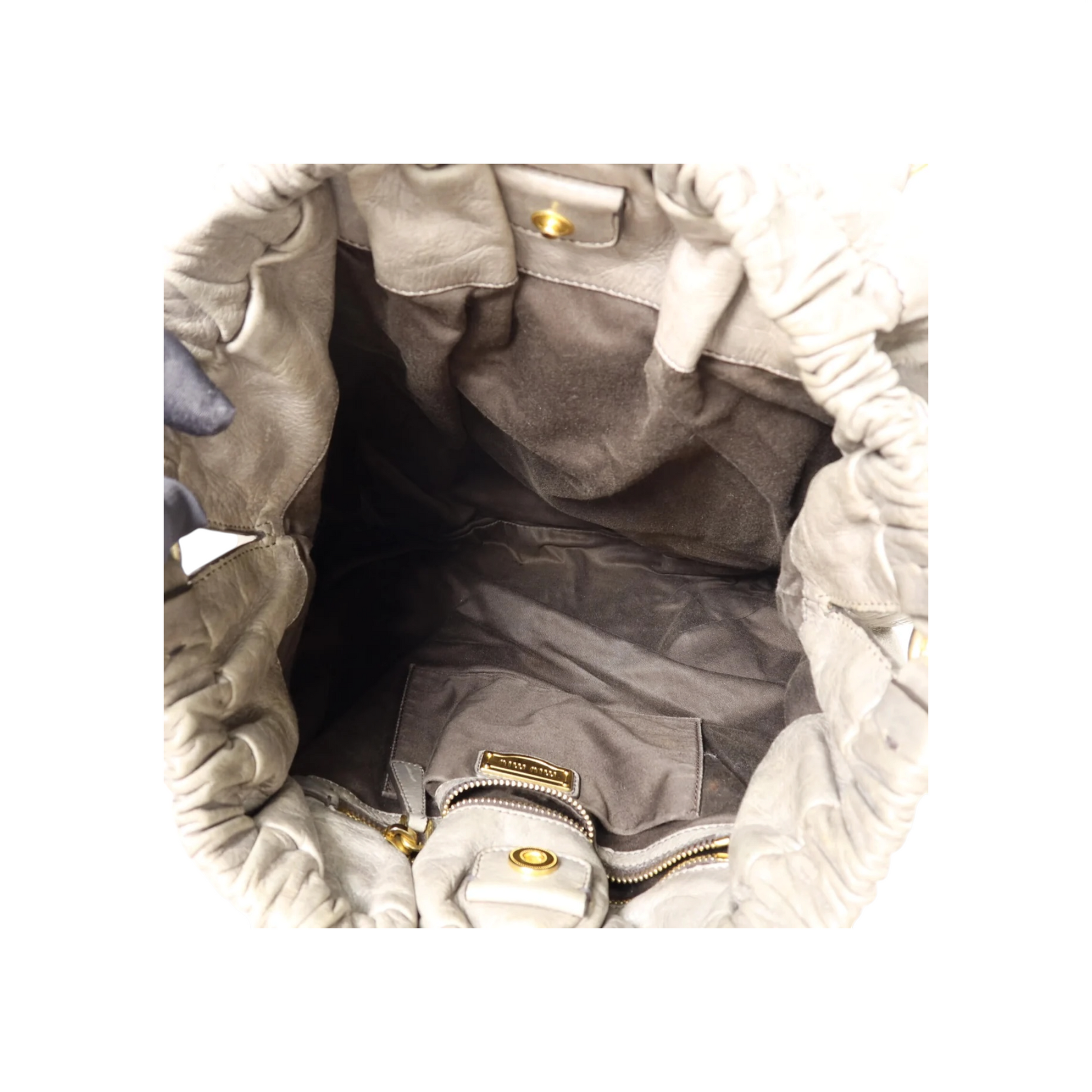 Miu Miu Vitello Cuir de veau Gris — vue 5