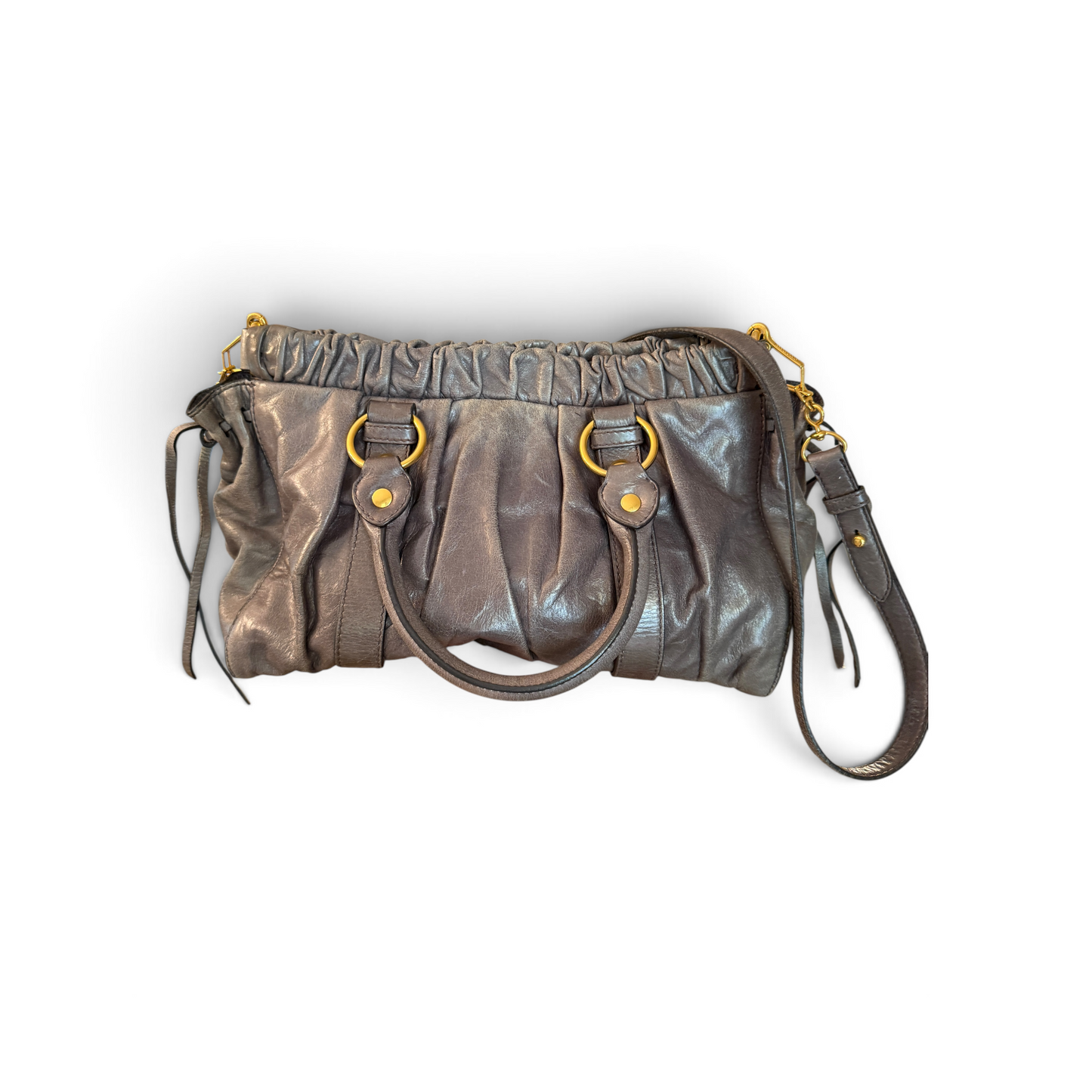 Miu Miu Vitello Cuir de veau Gris — vue 3