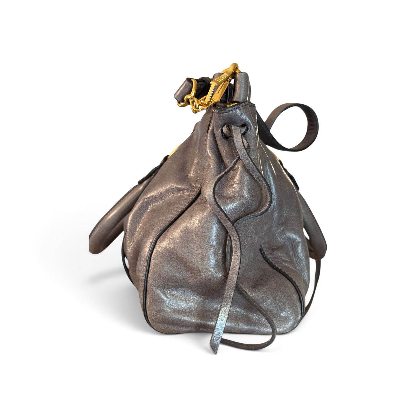 Miu Miu Vitello Cuir de veau Gris — vue 4
