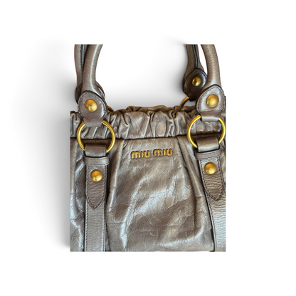 Miu Miu Vitello Cuir de veau Gris — vue 7