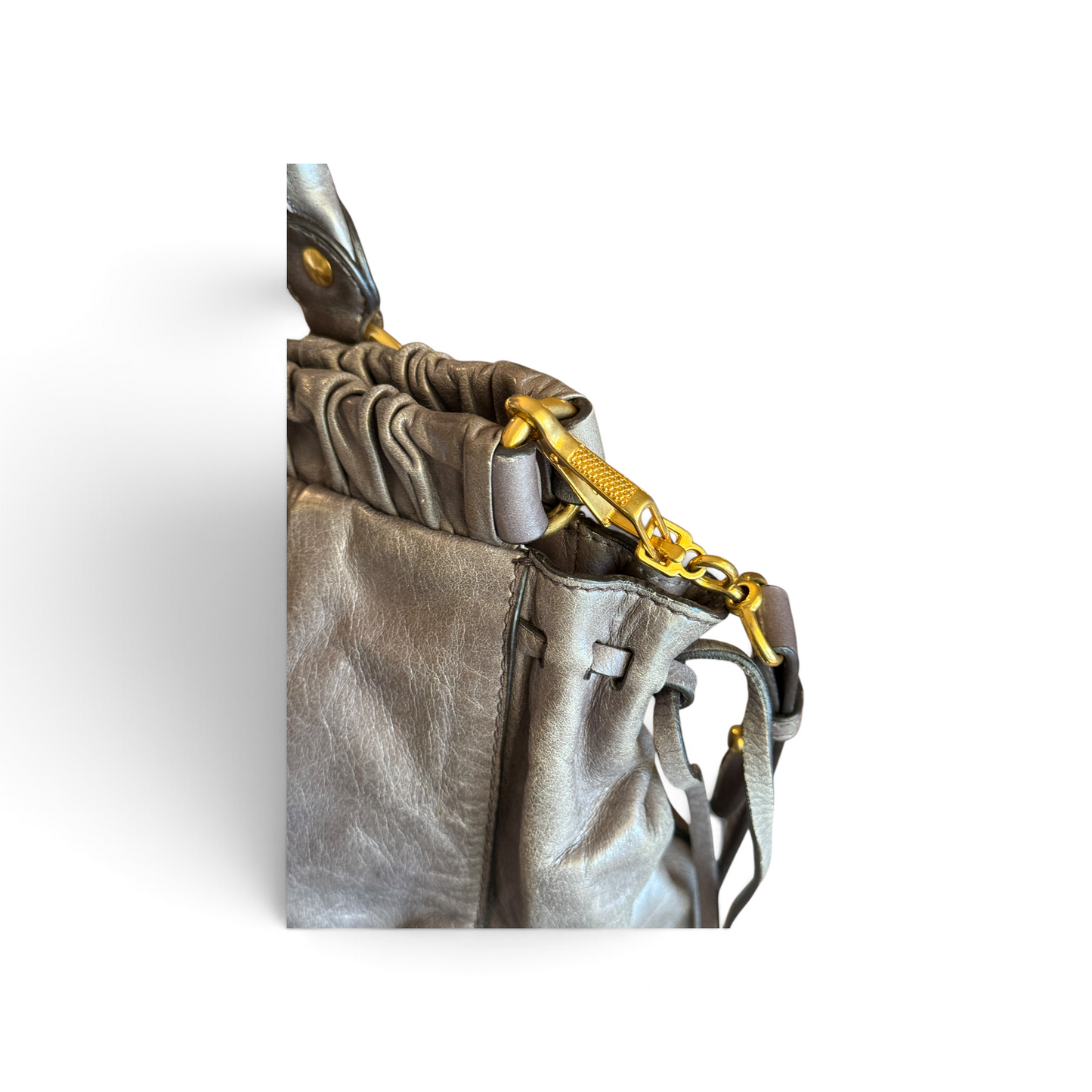 Miu Miu Vitello Cuir de veau Gris — vue 8