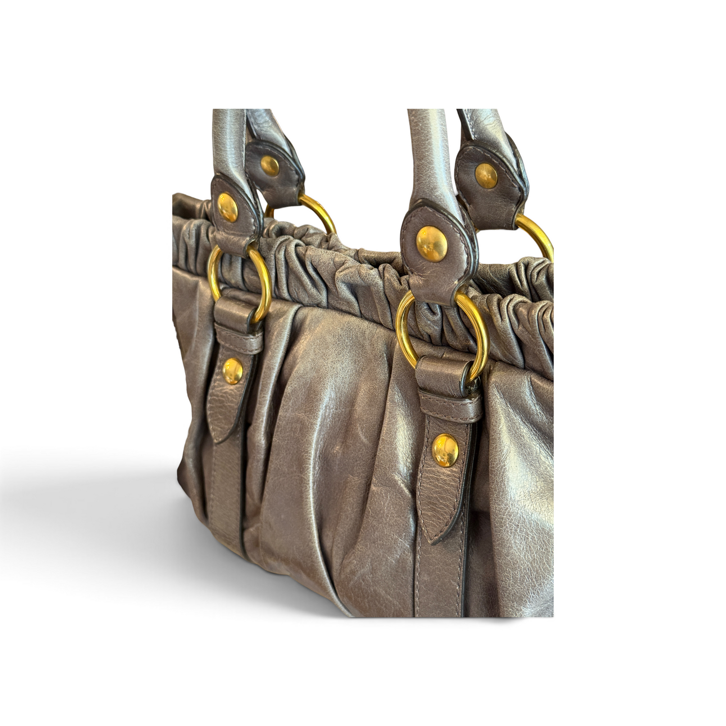 Miu Miu Vitello Cuir de veau Gris — vue 9