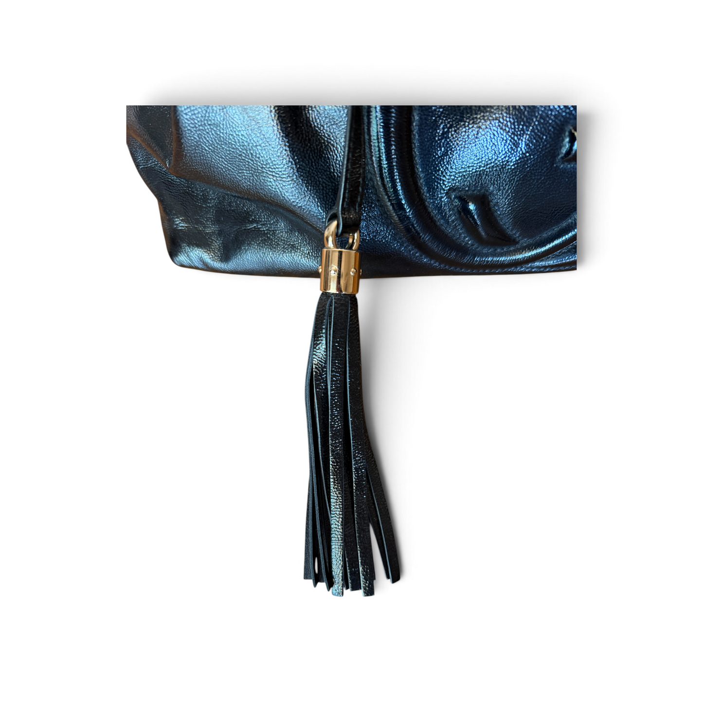 Gucci Soho cuir verni noir chaîne dorée — vue 6