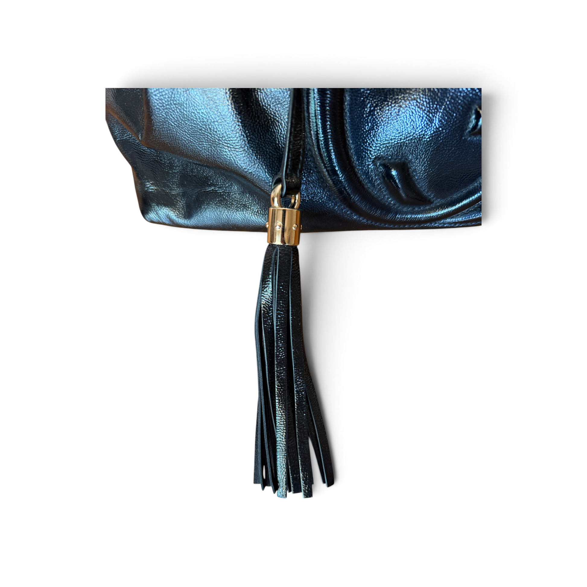 Gucci Soho cuir verni noir chaîne dorée — vue 6