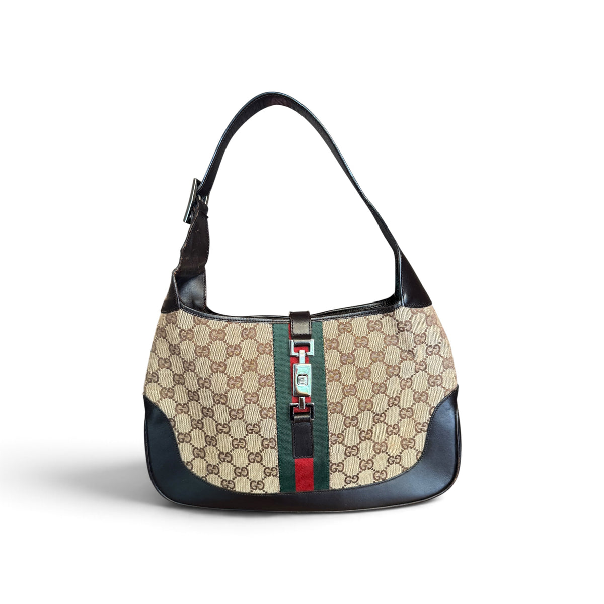 Gucci Jackie Toile GG Beige et Noir — vue 1