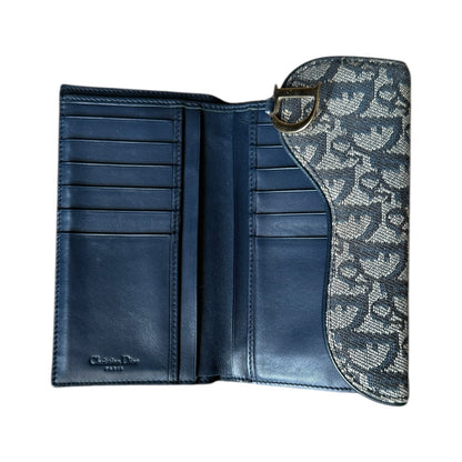 Portefeuille Saddle Toile Jacquard Bleu