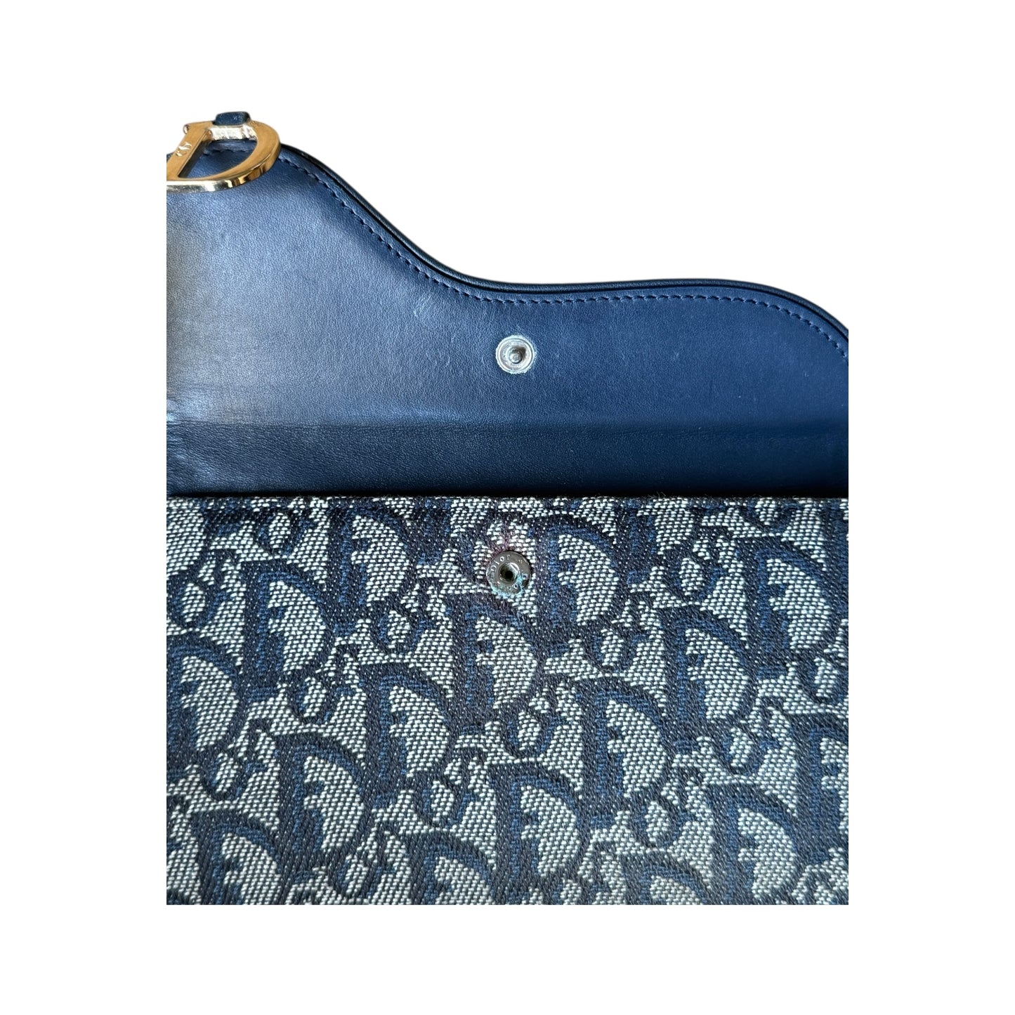 Portefeuille Saddle Toile Jacquard Bleu