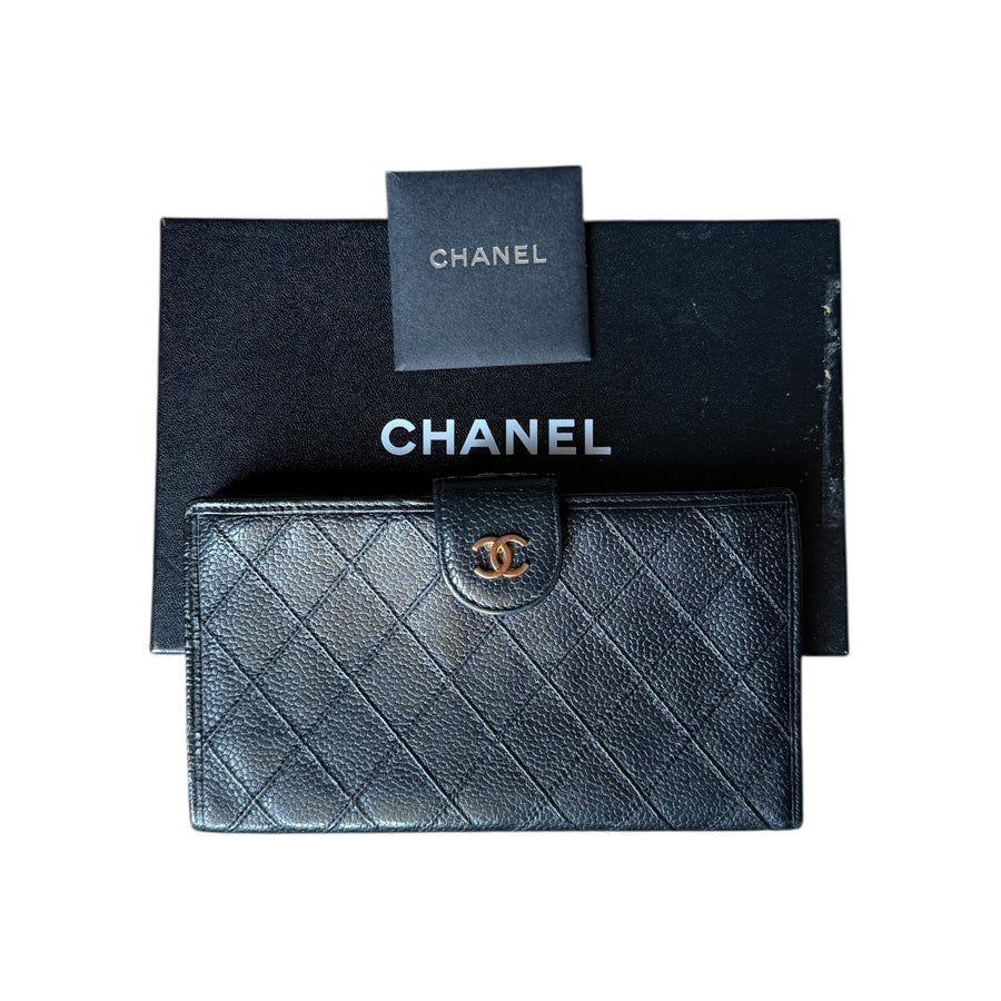 Chanel Bi-fold Long Wallet Caviar skin