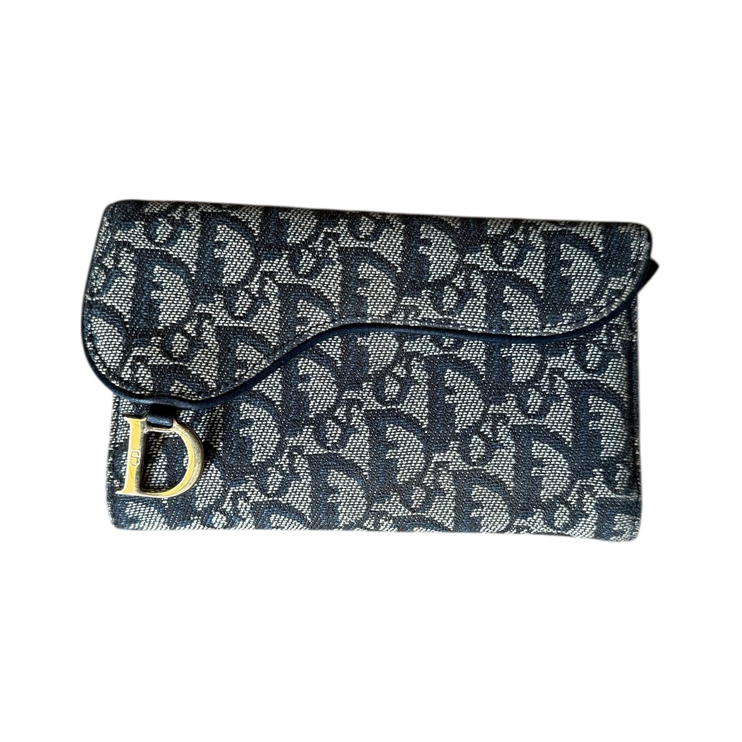 Portefeuille Saddle Toile Jacquard Bleu