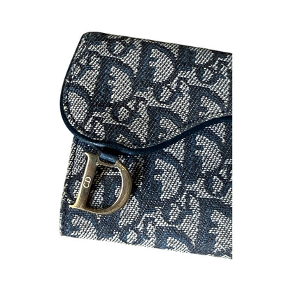 Portefeuille Saddle Toile Jacquard Bleu