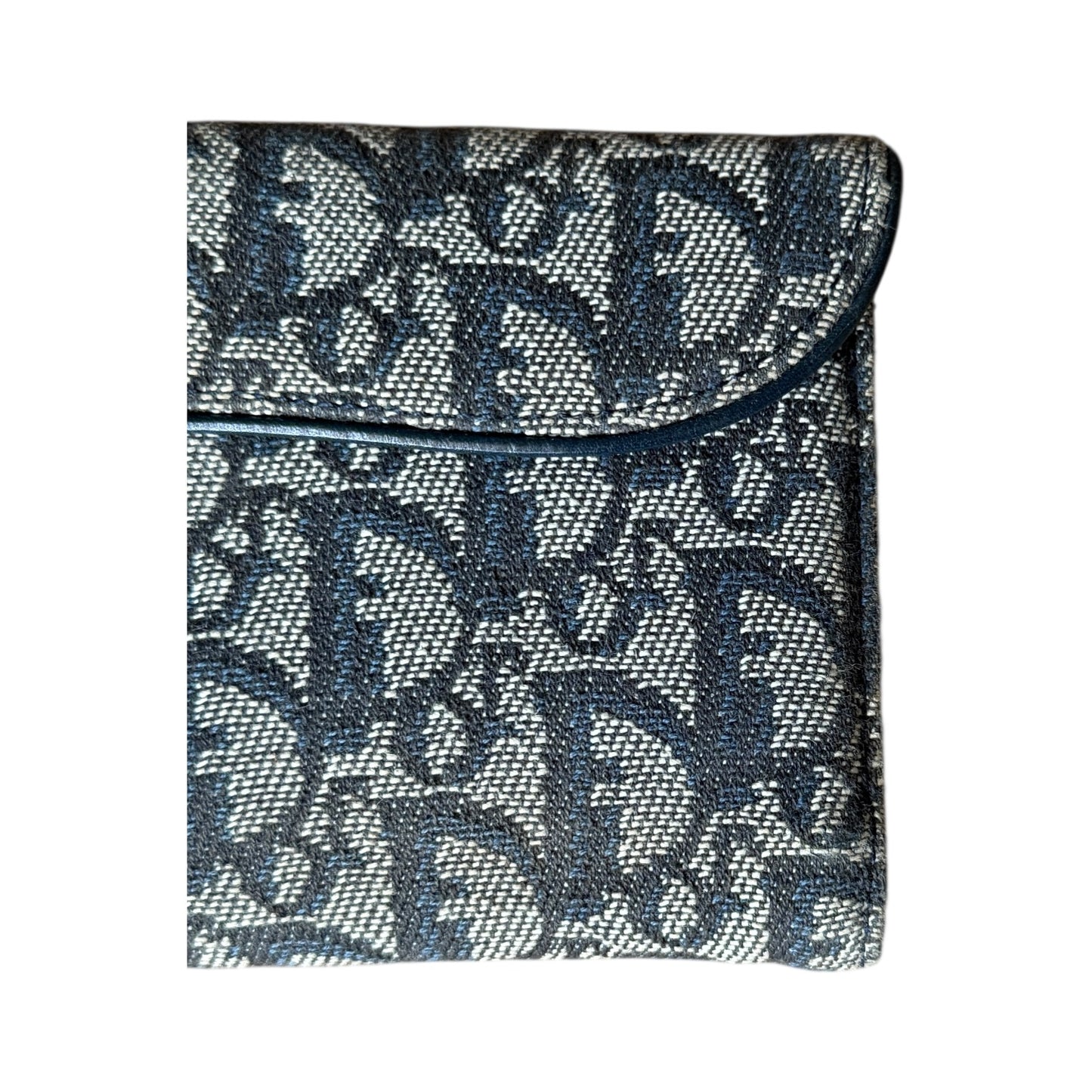 Portefeuille Saddle Toile Jacquard Bleu