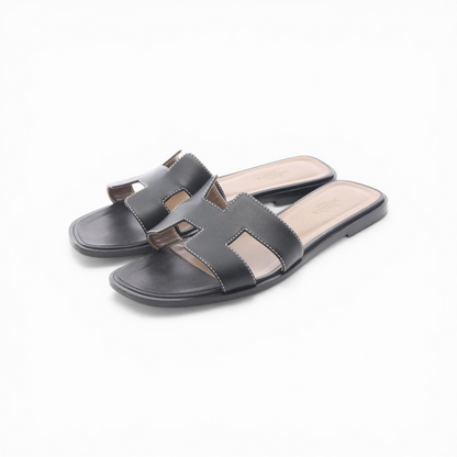 Oran Leather Sandals Black