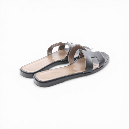 Oran Leather Sandals Black